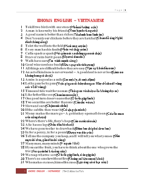 Một số thành ngữ, tục ngữ tiếng Anh